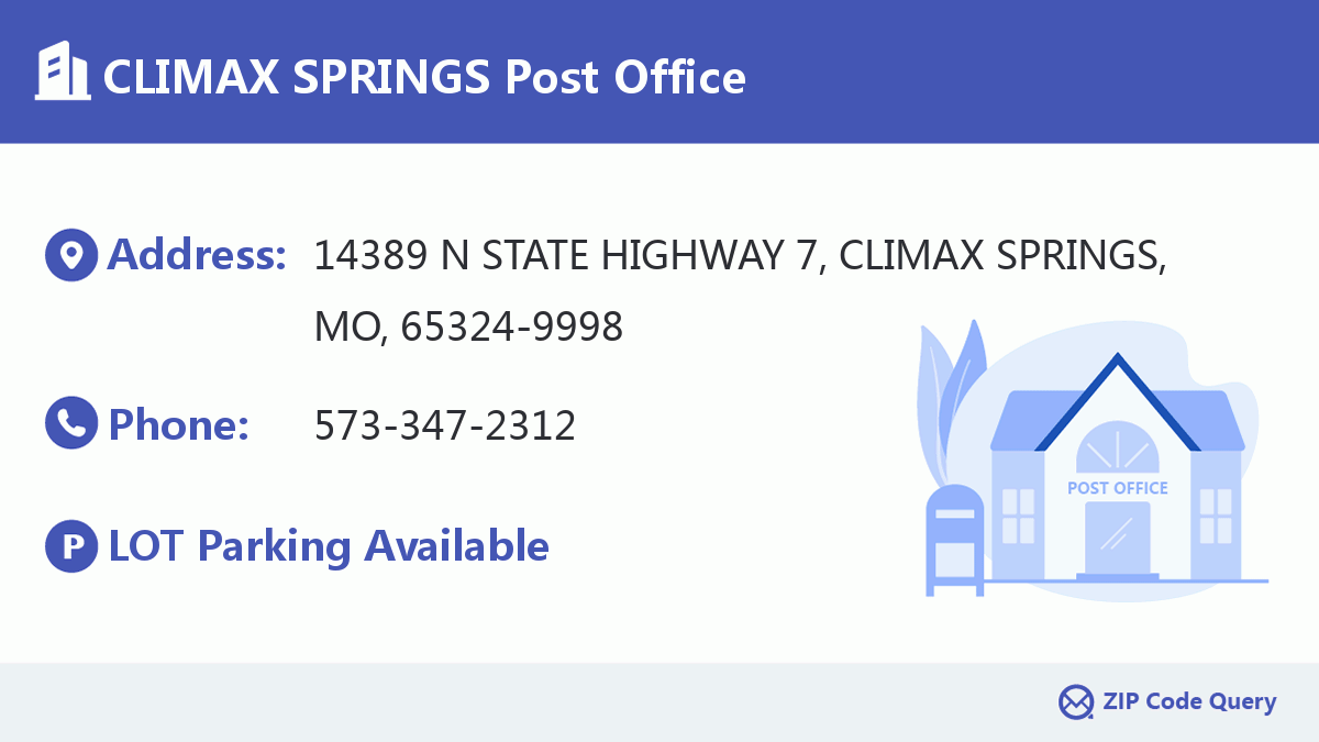 Post Office:CLIMAX SPRINGS