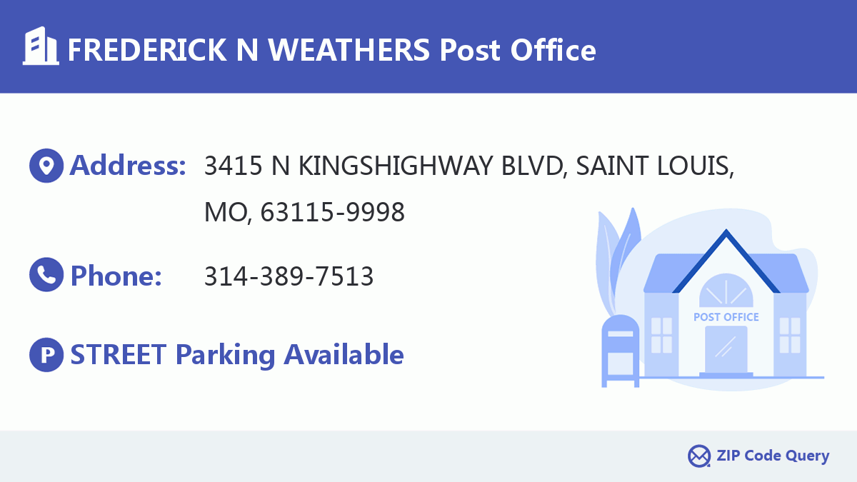 Post Office:FREDERICK N WEATHERS